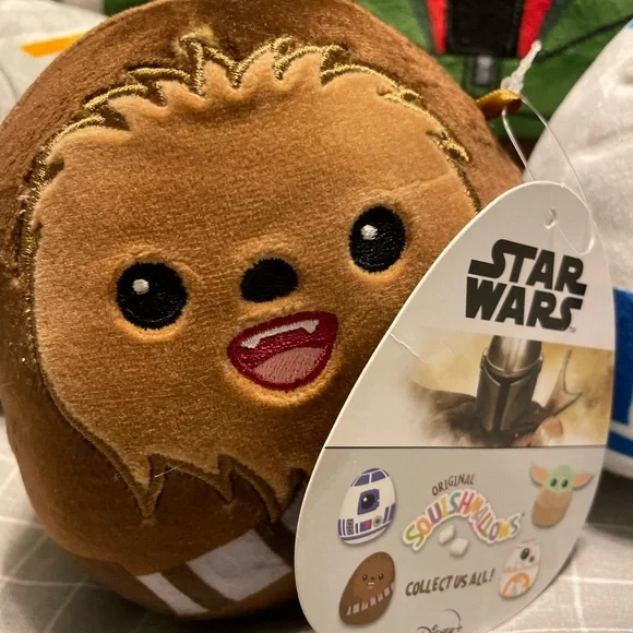 Squishmallows Star Wars Chewbacca and R2-D2 Plush - Brown, Blue, White - Picture 4 of 6